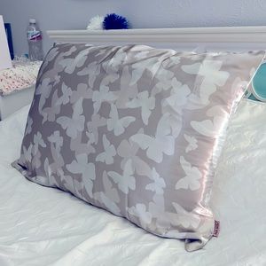 Silky Cream Butterfly Pillow Case